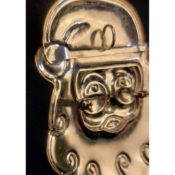 Vintage Santa Claus Silver and Gold toned Brooch or Pendant - Picture 8 of 9